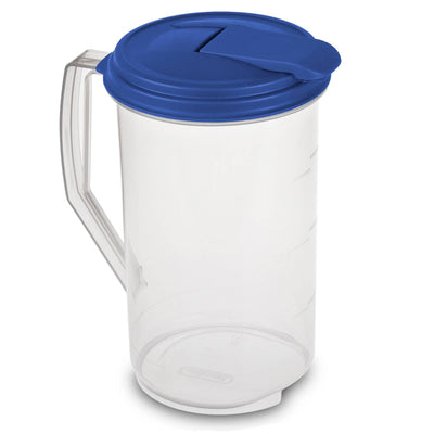 Sterilite 2 Quart Round Plastic Hinged Pitcher, 04860906 (Open Box) (6 Pack)