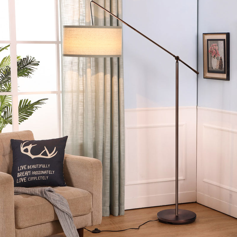Brightech Hudson 2 Contemporary Hanging Arc Floor Lamp LED Bulb, Bronze (Used)