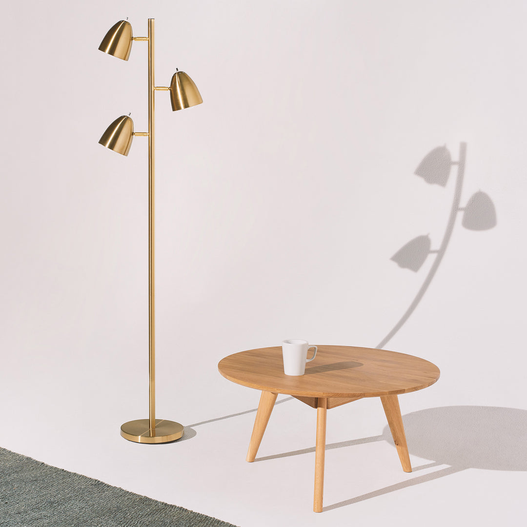 Brightech Jacob 3 Light Tree Floor Lamp Pole with LED Lights, Brass (Open Box)