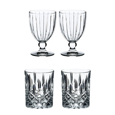Riedel Sunshine Glasses (2 Pack) & Spey Tumbler Crystal Whiskey Glasses (2 Pack) - VMInnovations