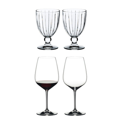 Riedel Sunshine Glass (2 Pack) & Heart to Heart Crystal Red Wine Glass (2 Pack)