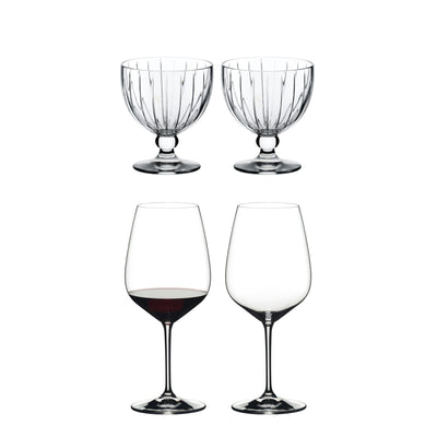 Riedel Sunshine Glass (2 Pack) & Heart to Heart Crystal Red Wine Glass (2 Pack)