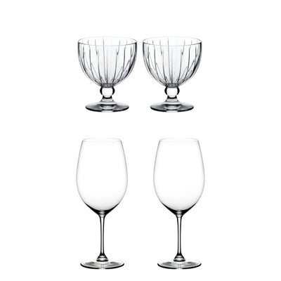 Riedel Sunshine Dessert Glass (2 Pack) & Vinum Crystal Red Wine Glass (2 Pack)