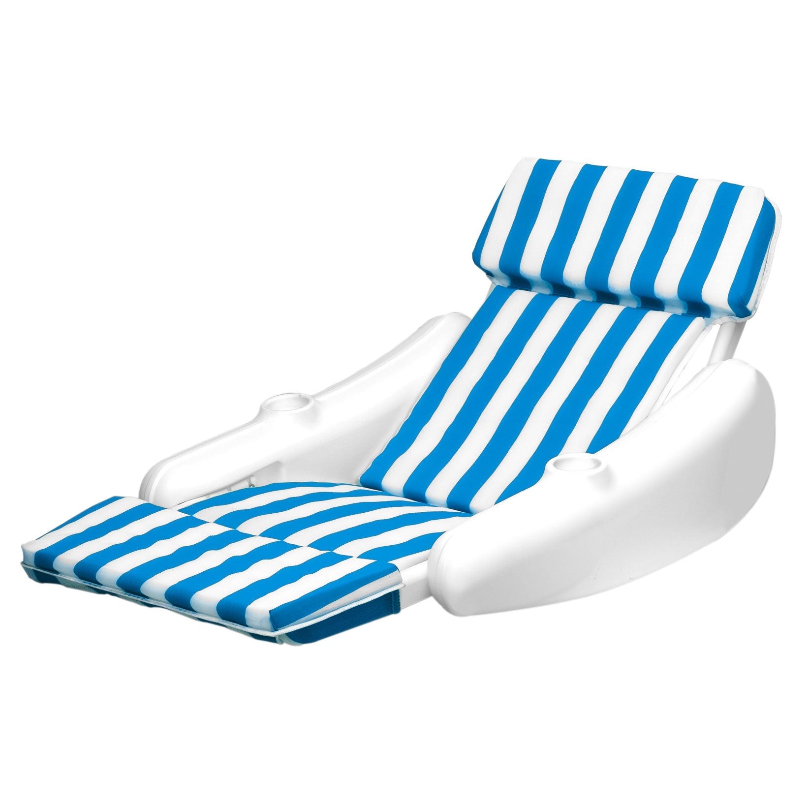 SunChaser Swimming Pool Padded Floating Luxury Lounge Chair, Blue (4 Pack)