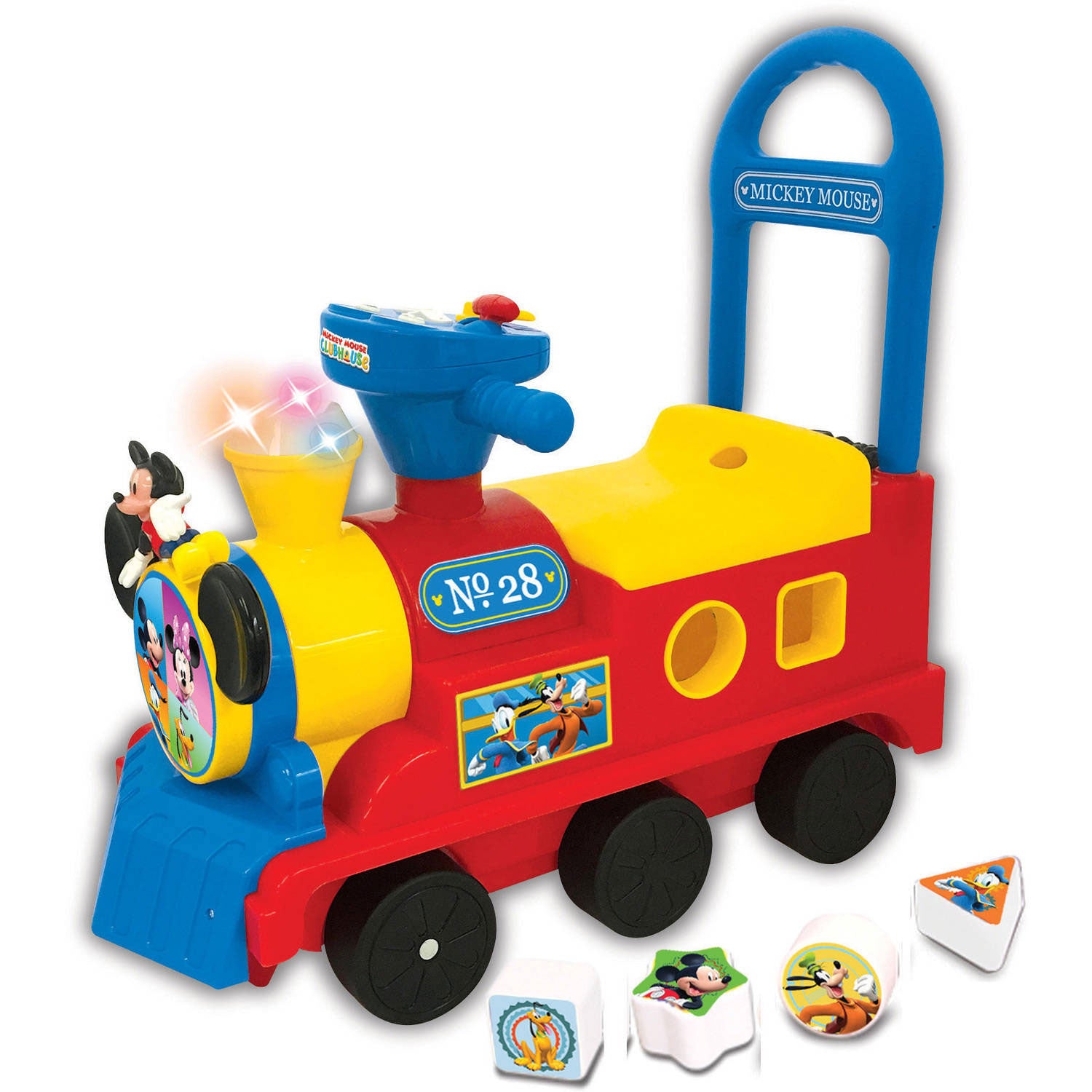 Kiddieland 054874 Mickey Mouse Play and Sort Ride On Train w/ Sounds & Lights (Refurbished)