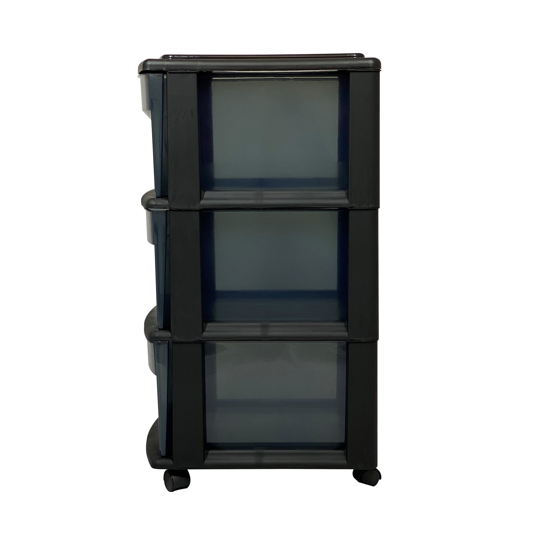 Homz 25-inch Tall Plastic 3 Wheeled Drawer Home Storage Organizer Cart  (2 Pack) - VMInnovations