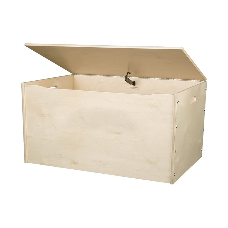 Little Colorado Wooden Toddlers Big Toy Chest Storage Box w/ Open Hinge, Natural