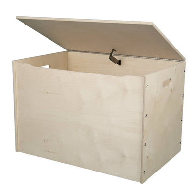 Little Colorado Wooden Toddlers Big Toy Chest Storage Box w/ Open Hinge, Natural