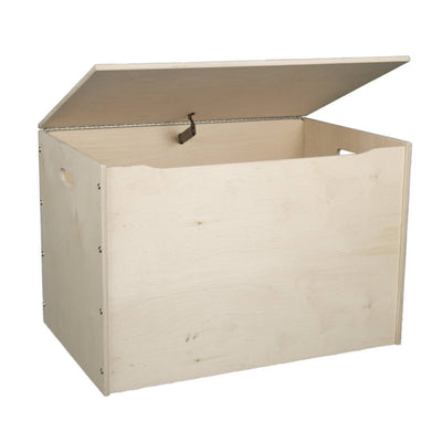 Little Colorado Wooden Toddlers Big Toy Chest Storage Box w/ Open Hinge, Natural