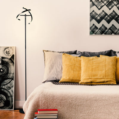 Brightech Halo Split LED Bright Standing Floor Lamp, Jet Black Finish (Open Box) - VMInnovations