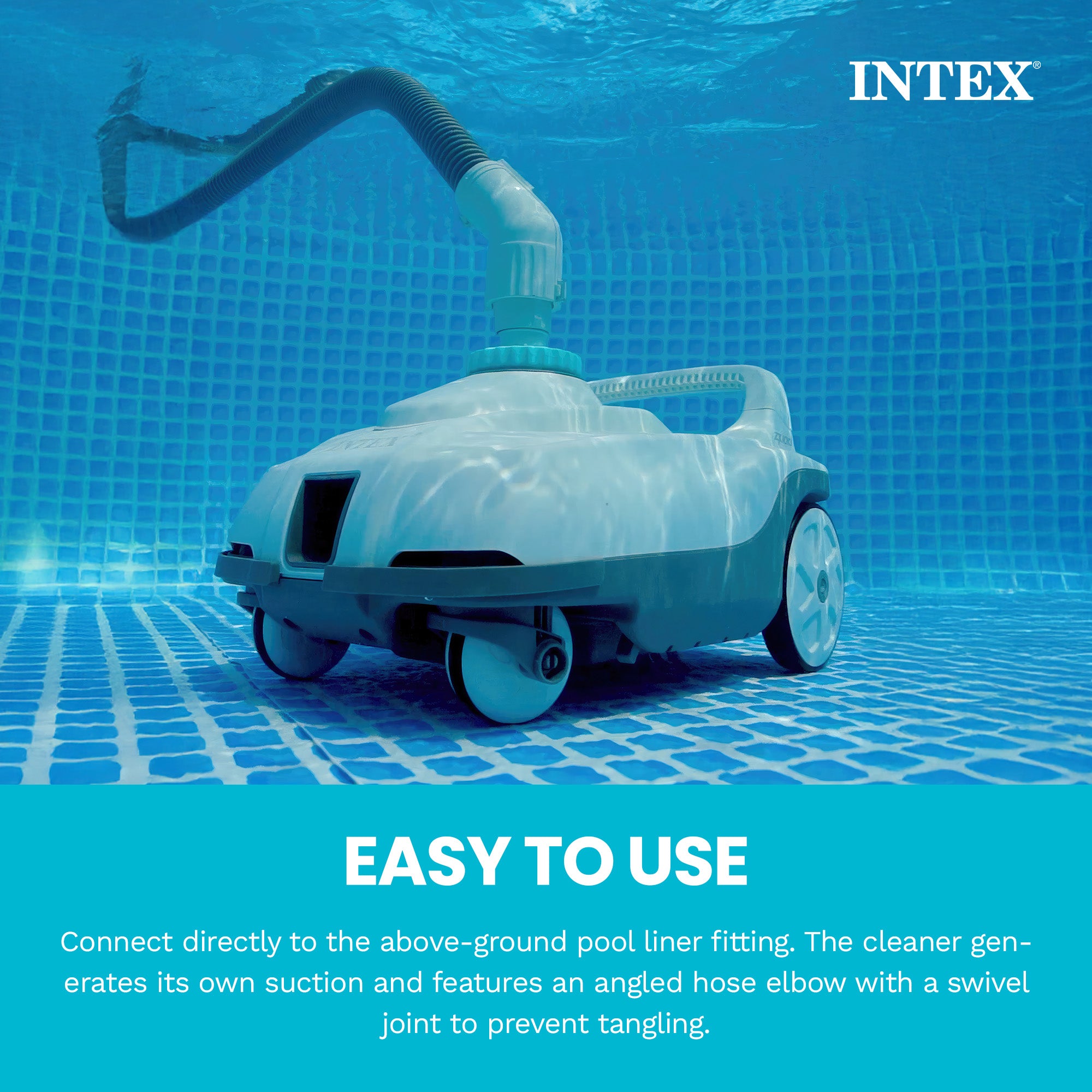 Intex Automatic Pressure Side Pool Cleaner w/Hose & Converter(For Parts) - VMInnovations
