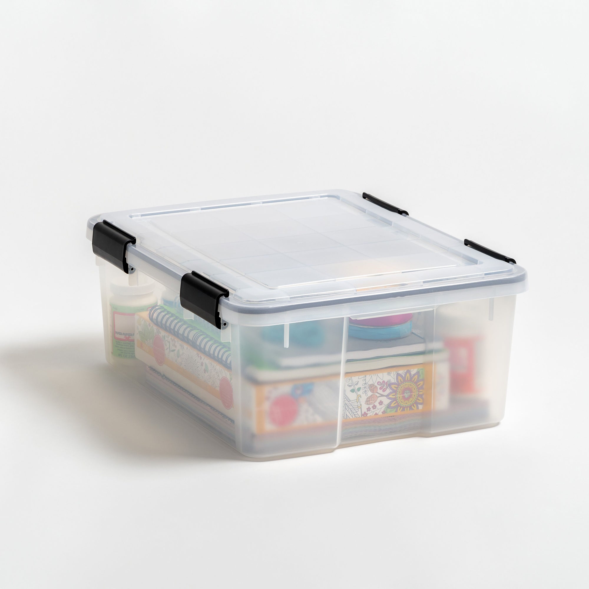 IRIS USA 30-Quart Stackable Plastic Clear Storage Box, 6 Pack (Open Box)