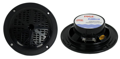 Pyle PLMR41B 4" 100W Dual Cone Waterproof Marine Boat Stereo Speakers PAIR (Certified Refurbished) - VMInnovations