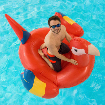 Pool Giant Owl Inflatable Bundled w/ Giant Tropical Parrot Inflatable Float