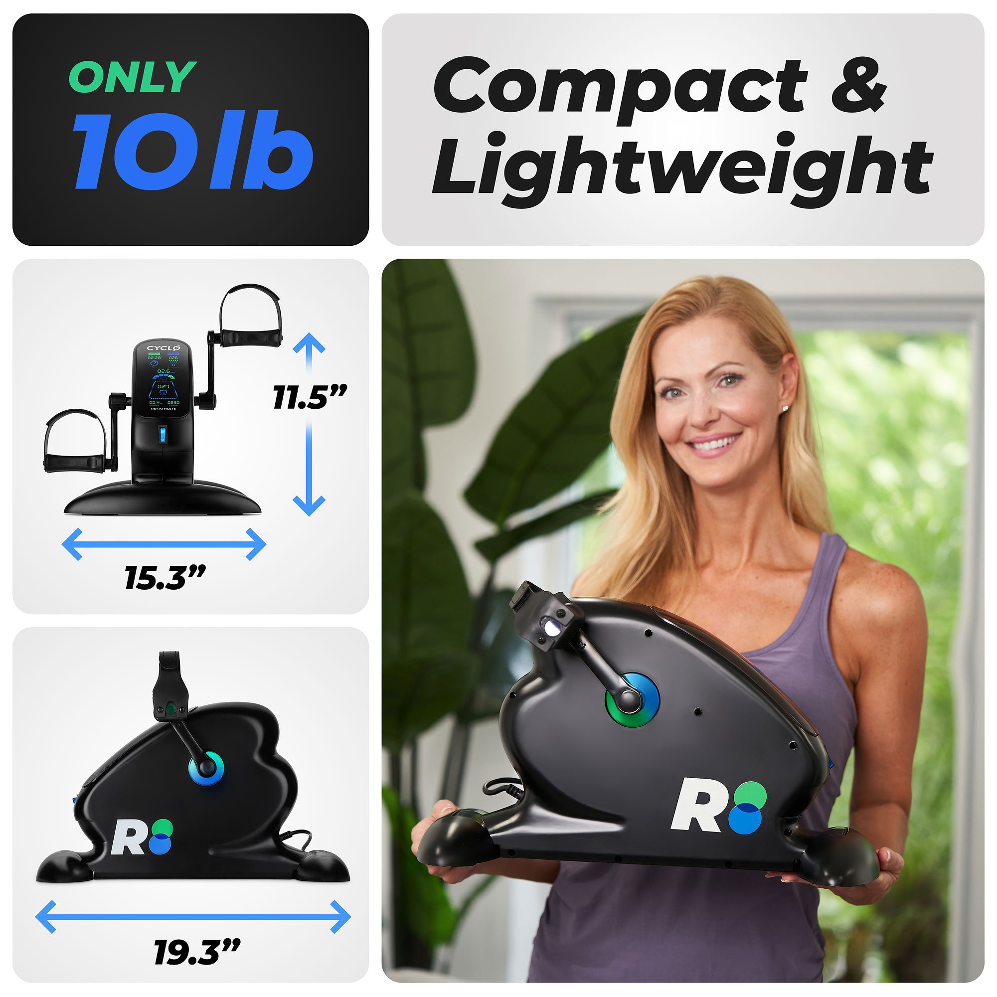REATHLETE CYCLO Compact Electric Pedal Exerciser for Training and Rehabilitation - VMInnovations