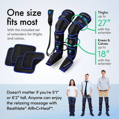 REATHLETE Air-C Leg Foot Athlete Compression Massager Boots with Controller