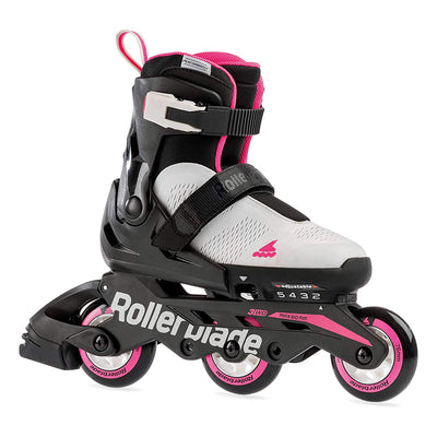 Rollerblade Microblade 3WD Inline Roller Skates for Kids, Gray & Pink (Open Box)