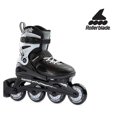 Rollerblade Fury G Inline Adjustable Roller Skates for Kids, Black/White (Used)