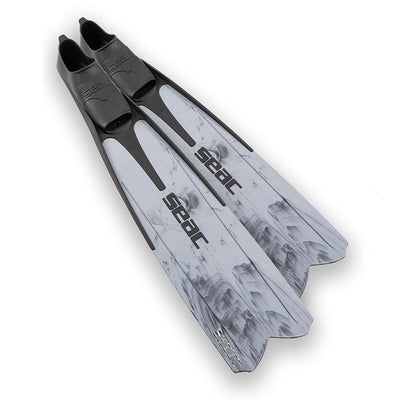 SEAC Shout Swim Long Fins for Spearfishing & Freediving, Size 11 - 12, Gray Camo