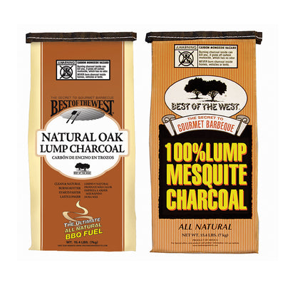 Best of the West Natural Oak and Mesquite Lump Charcoal for Grill, 15.4 lbs Bag