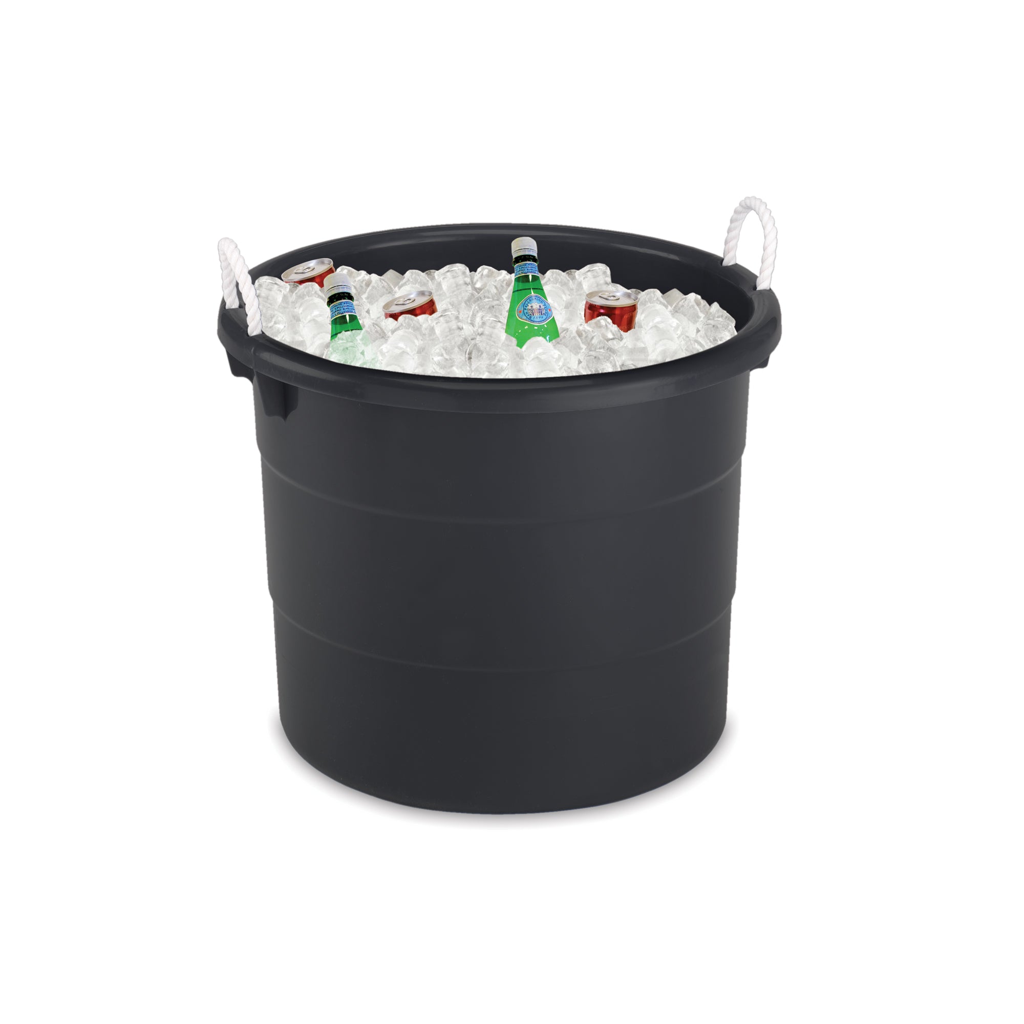 Homz Plastic 17 Gal Utility Storage Bucket Tub w/ Rope Handle, 2 Pack (Open Box)