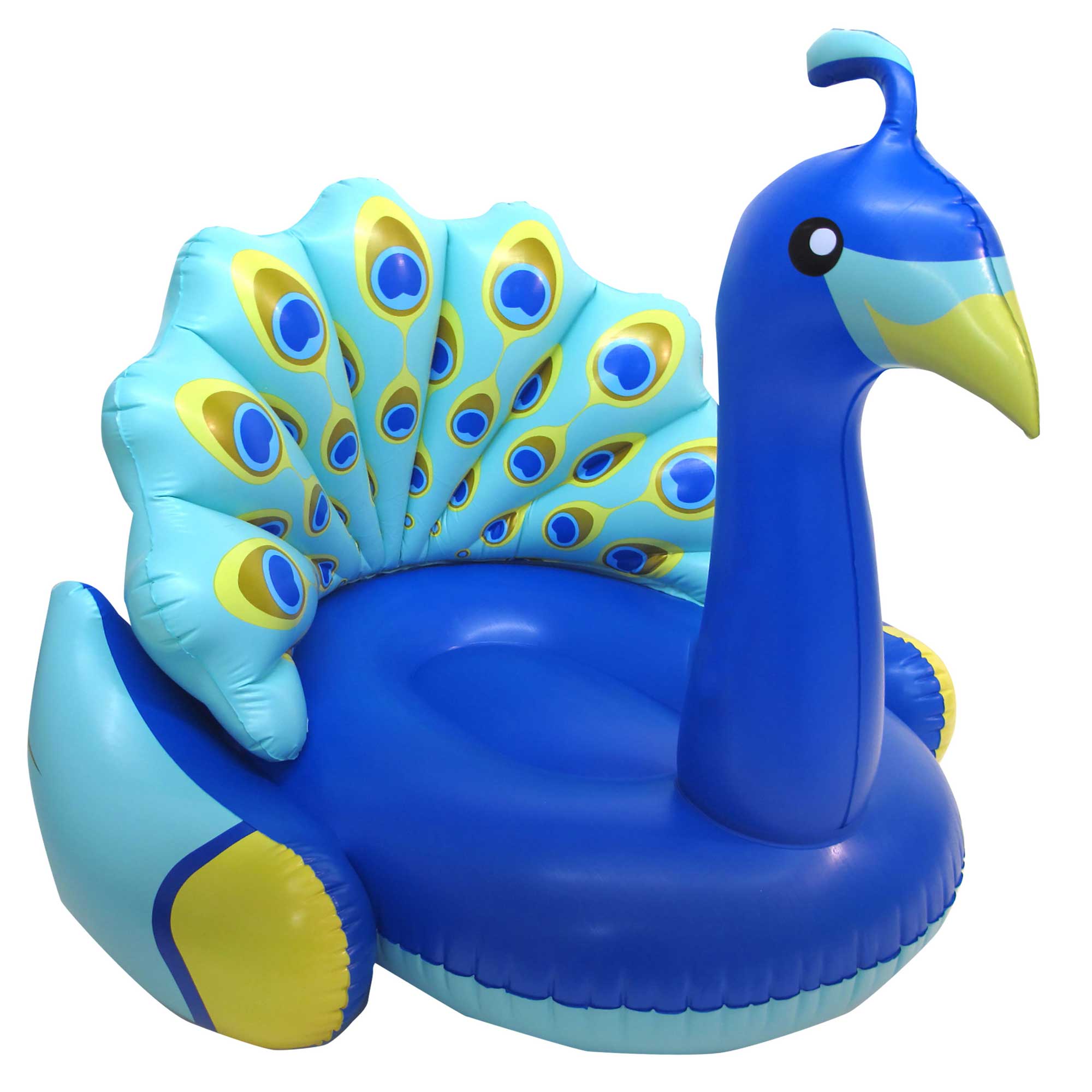 Swimline Peacock Giant Pool Float & UFO Lounge Chair Float w/ Squirt Gun(2 Pack)