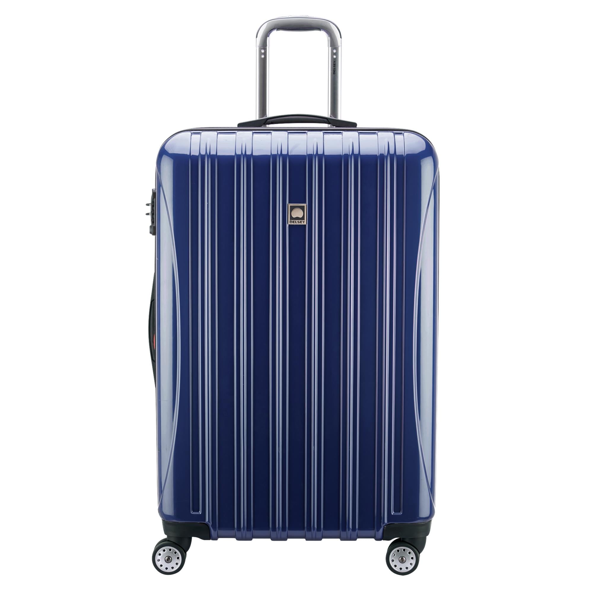 DELSEY Paris Helium Aero Expandable Rolling Carry On Suitcase, Blue (Used)