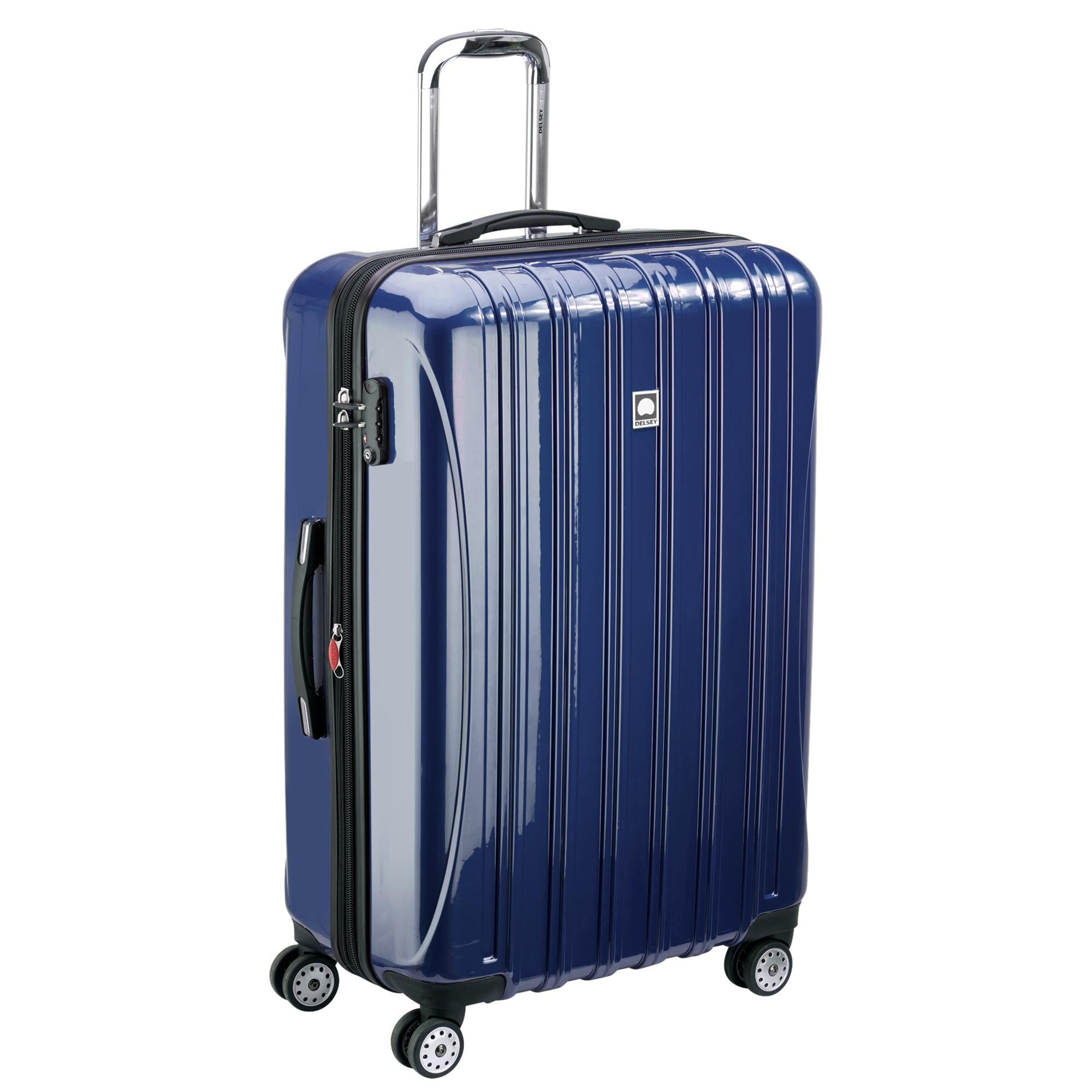 DELSEY Paris Helium Aero Expandable Rolling Carry On Suitcase, Blue (Used)