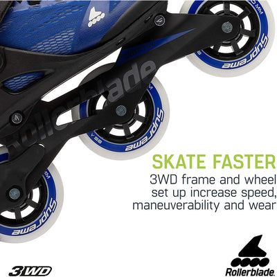 Rollerblade 100 3WD Women's Adult Fitness Inline Skate Size 9.5, Blue (Used)