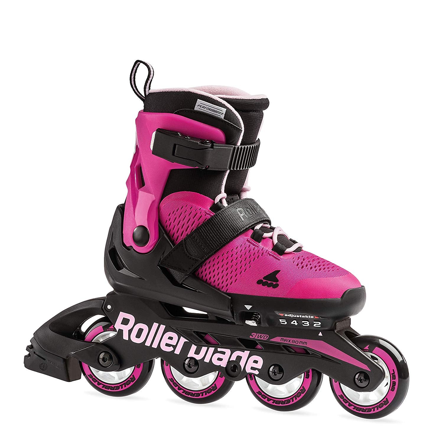 Rollerblade USA Microblade Girls Fitness Inline Skate, Medium, Pink (Open Box)