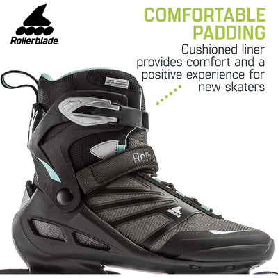 Rollerblade Women's Adult Fitness Inline Skate Size 6, Black & Blue (Used)