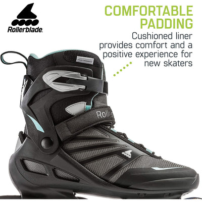Rollerblade Zetrablade Women's Adult Inline Skate Size 7, Black (For Parts)