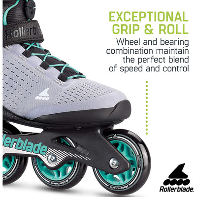Rollerblade Zetrablade Elite Women's Adult Inline Skate Size 10, Black & Blue (Refurbished)