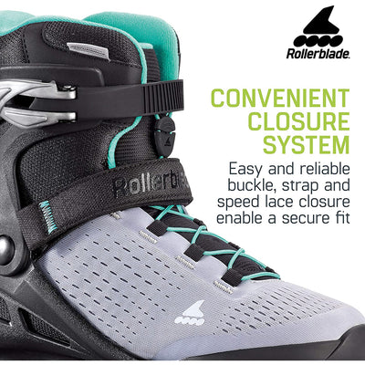 Rollerblade Elite Women's Adult Inline Skate Size 10, Black & Blue (Open Box)