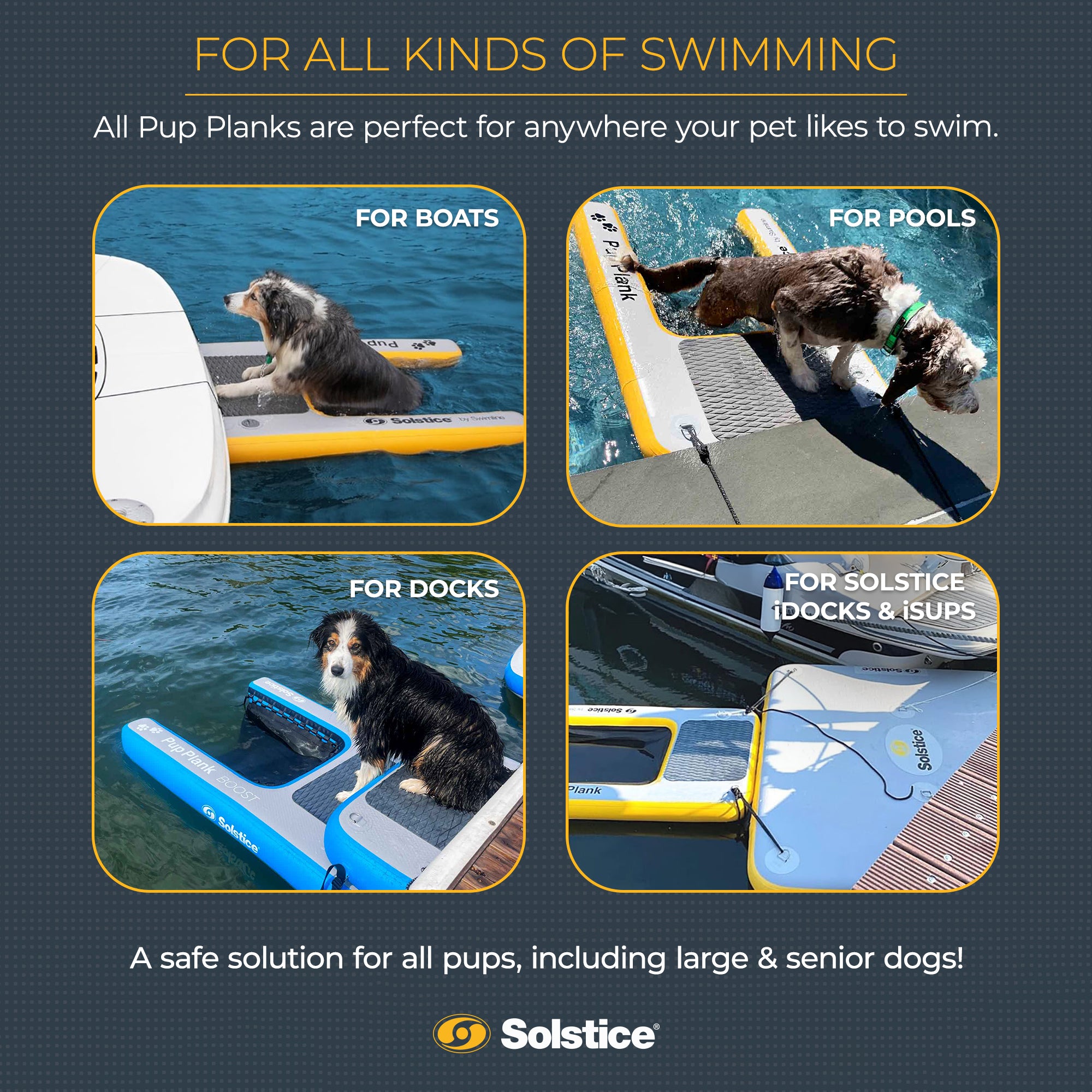 Solstice Inflatable Pup Plank Lounge Floating Ramp Dog Raft (Open Box) - VMInnovations