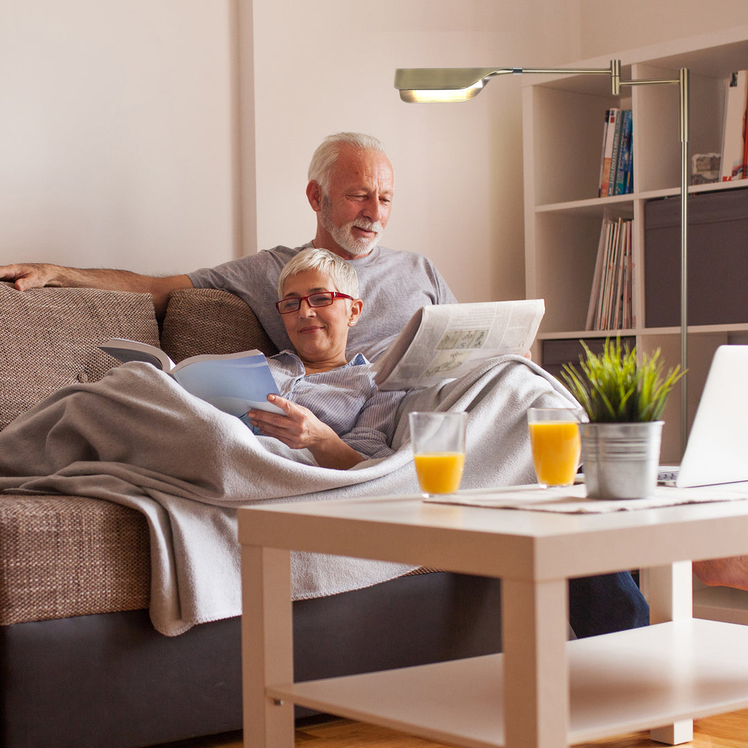 Brightech Leaf 53 Inch Tall Vintage LED Floor Lamp with Adjustable Arm(Open Box) - VMInnovations