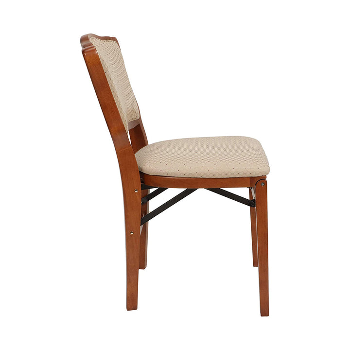MECO Stakmore French Fabric Upholstered Seat Folding Chair Set (2 Pack) (Used)
