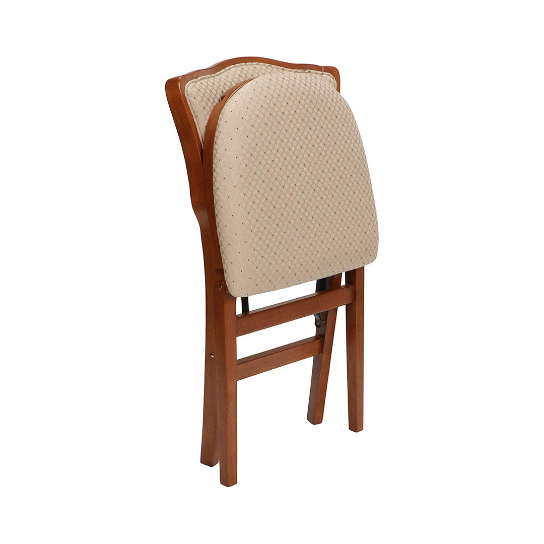 MECO Stakmore French Fabric Seat Folding Chair Set, Cherry (2 Pack) (Open Box) - VMInnovations