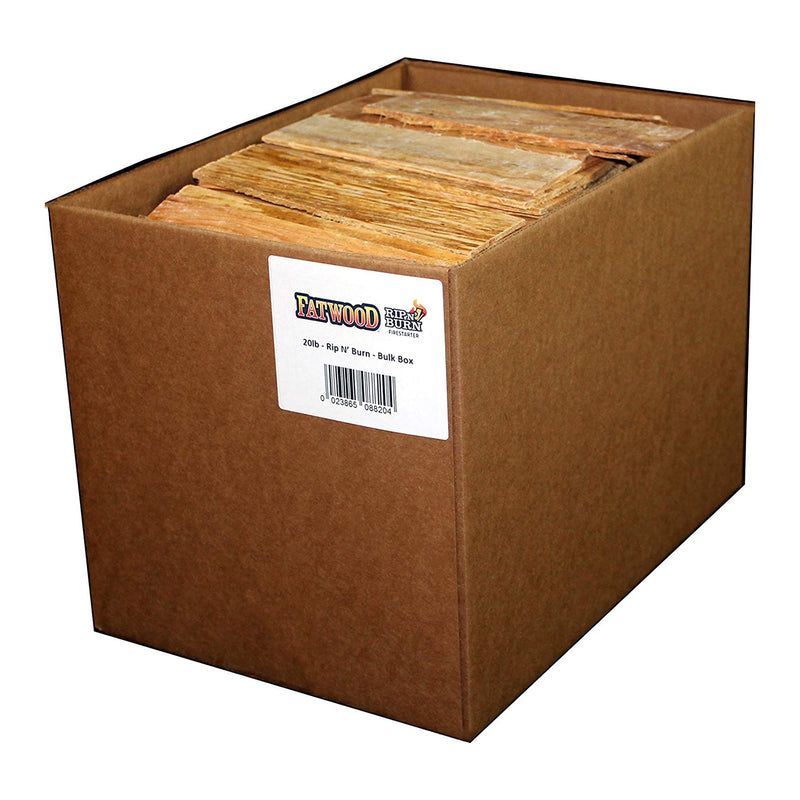 BetterWood Products Fatwood Rip & Burn Firestarter Wood, 20 lbs (Open Box)