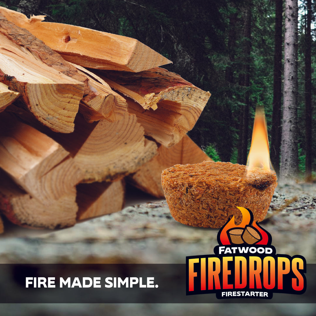 BetterWood Products Firedrop Nontoxic All Natural Fatwood Firestarters, 48 Pack