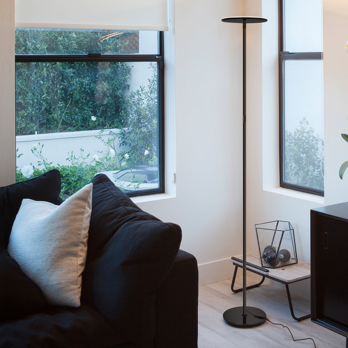 Brightech Sky LED Torchiere Super Bright Floor Lamp, Gun Metal Black (For Parts)