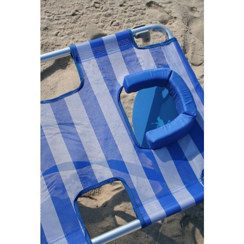 Ostrich 3 N 1 Aluminum 5 Position Reclining Beach Chair, Striped (3 Pack)