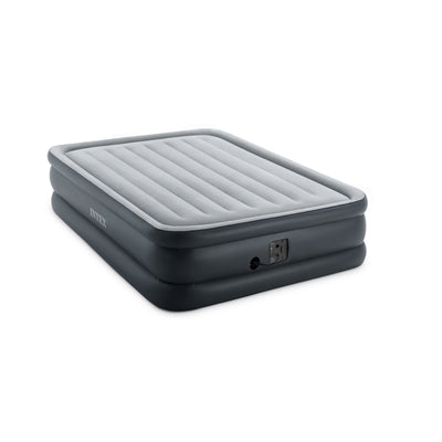Intex Queen Air Mattress w/ Built-in Electric Pump, Gray (2 Pack)