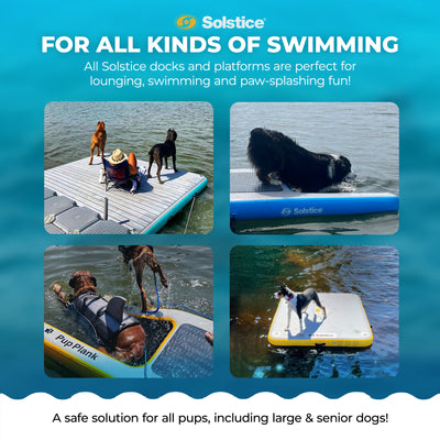Solstice Original Floating Inflatable Dock RISE WaterMat 7x7' Platform(Open Box) - VMInnovations