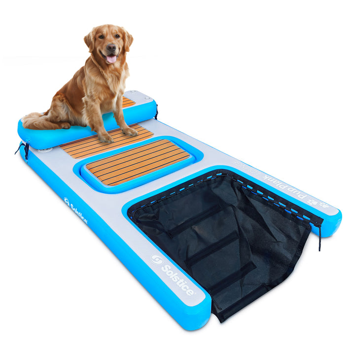 Solstice Inflatable Pup Plank Lounge Floating Ramp Dog Raft (Open Box) - VMInnovations