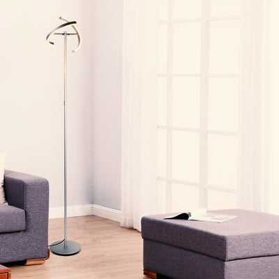 Brightech Halo Split LED Torchiere Bright Standing Floor Lamp, Platinum (Used)