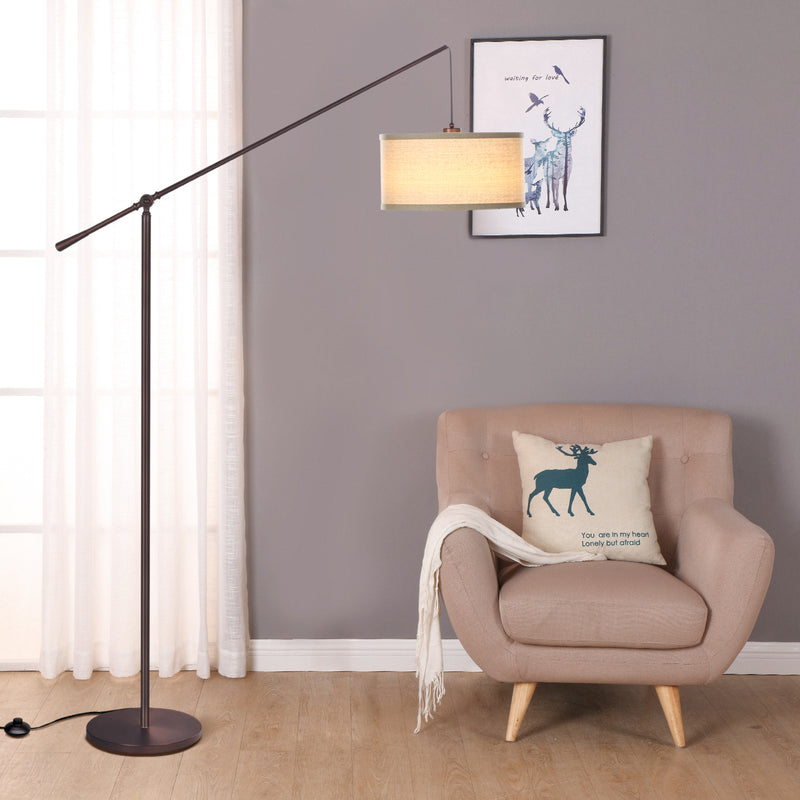 Brightech Hudson 2 Hanging Arc Floor Lamp with LED Bulb, Bronze (Open Box)