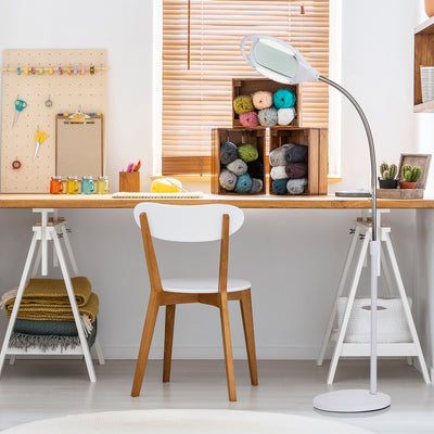 Brightech LightView Pro Magnifying 5 Diopter LED Floor Lamp, White (Open Box)