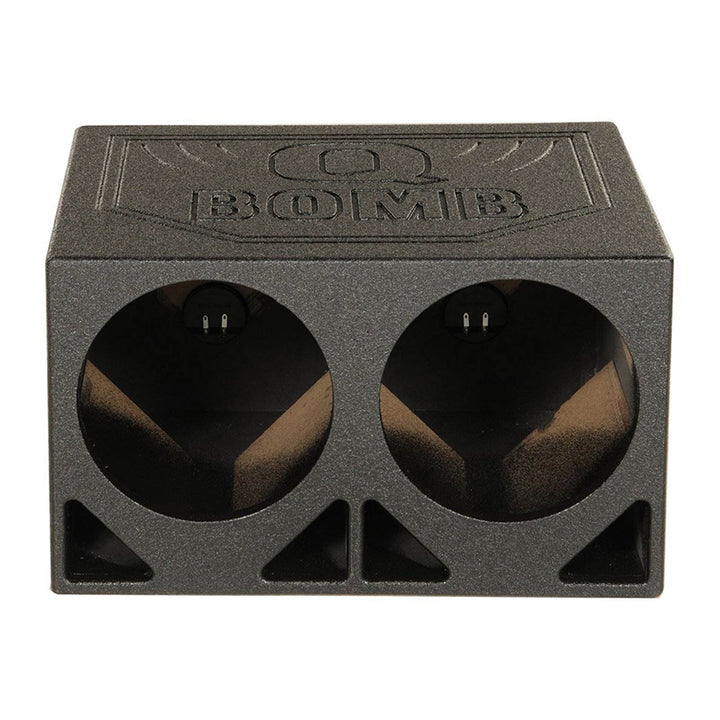 Q Power Dual 10 Inch Triangle Ported Subwoofer Box w/ Bedliner Spray (Open Box) - VMInnovations