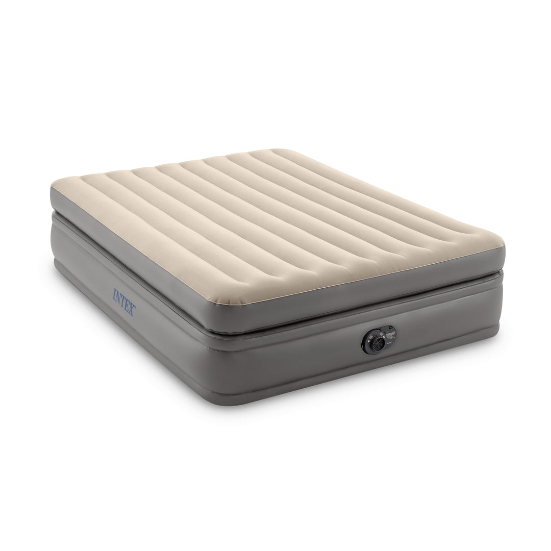 Intex Dura Beam Fiber-Tech Elevated Air Mattress Built-In Pump, Queen (Used)